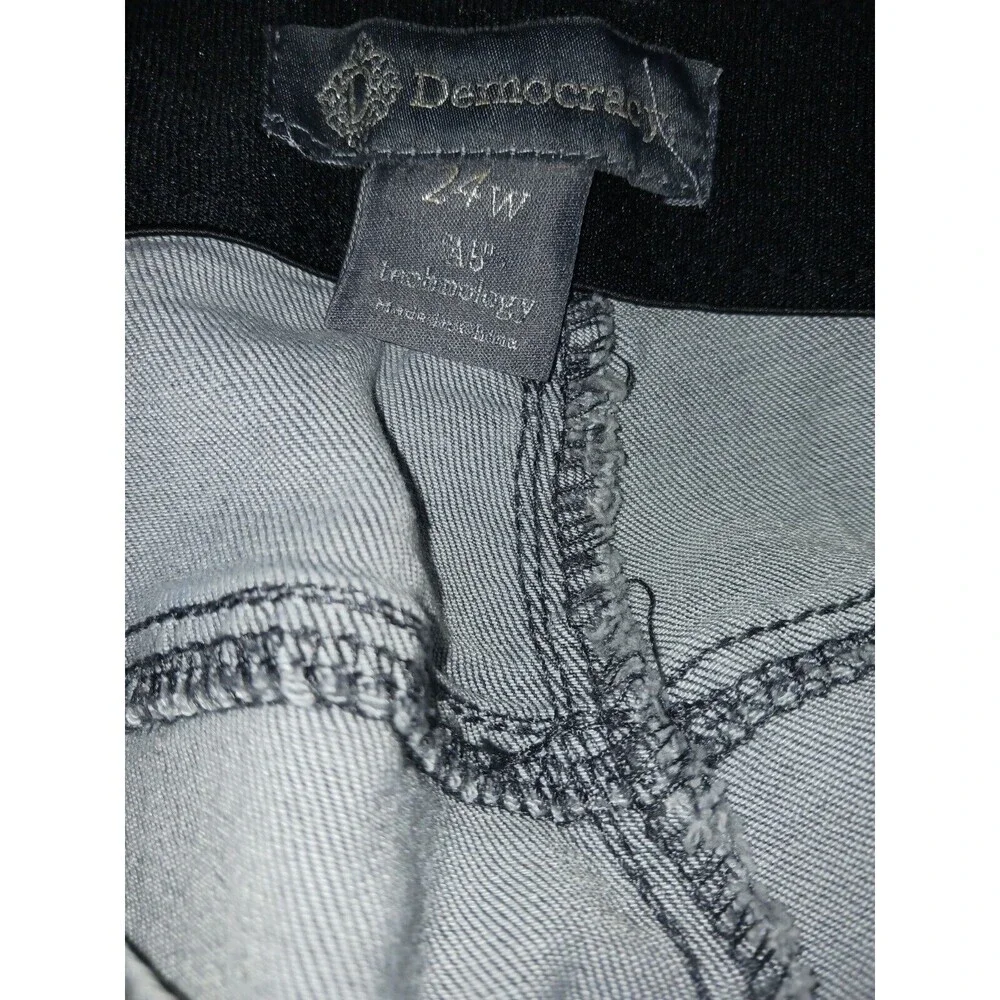 Democracy Ab Technology Jeans Womens 24W Grey Distressed Slimming High Rise - Picture 6 of 11